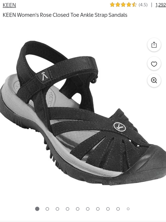 Keen Shoes - KEEN Women's Rose Closed-Toe Ankle Strap Sandals — Black Ladies 7.5 Black Gray